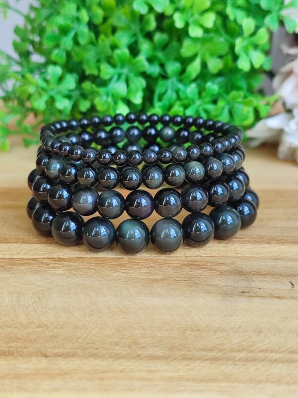Bracelets en obsidienne oeil céleste "arc en ciel"