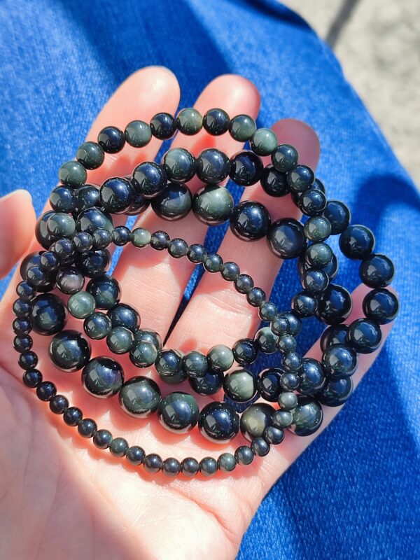 Bracelets en obsidienne oeil céleste "arc en ciel" – Image 3
