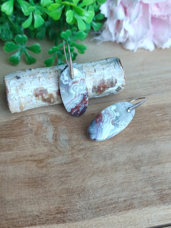 Boucles d'oreilles en agate crazy lace – Image 2