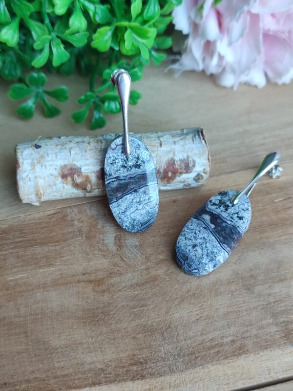 Boucles d'oreilles en agate crazy lace – Image 3