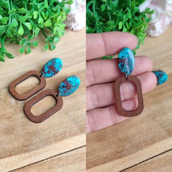 Boucles d'oreilles en azurite – Image 2