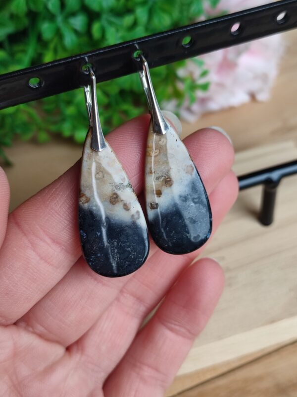 Boucles d'oreilles en bois fossile - 2 modèles au choix