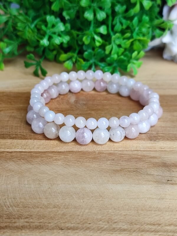 💗 Bracelet en Morganite – Perles 6mm, 8mm ou Chips