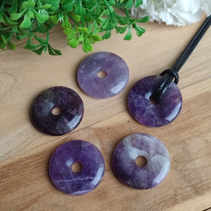 Pendentif donut en améthyste