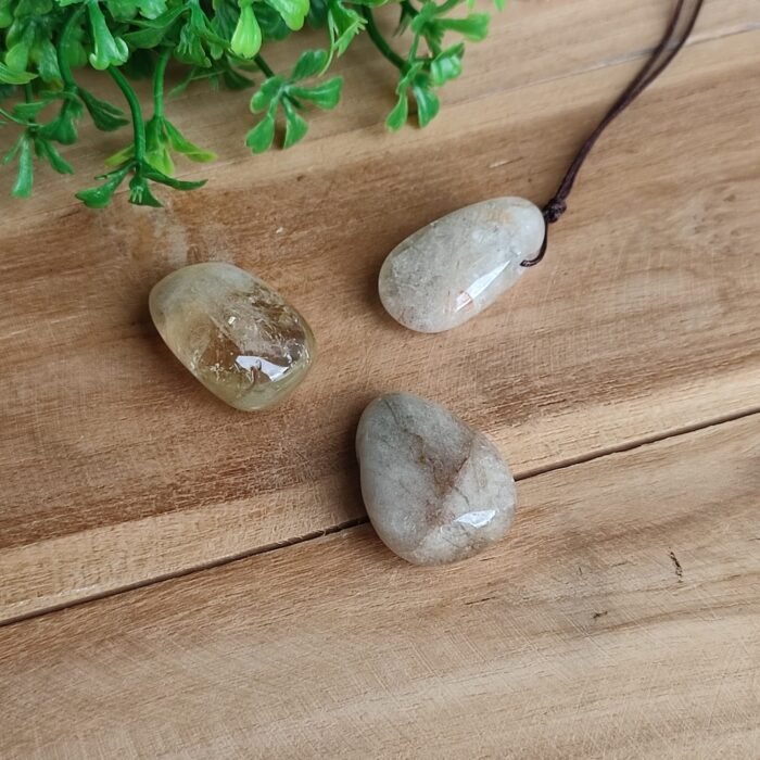 ☀️ Pendentif en Citrine Naturelle – Pierre Percée du Congo – Qualité A