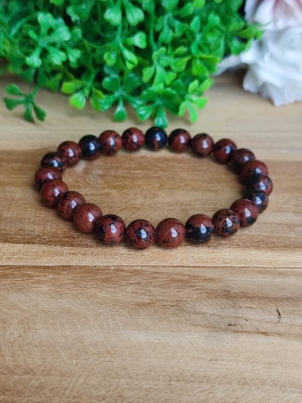 Bracelet en obsidienne acajou