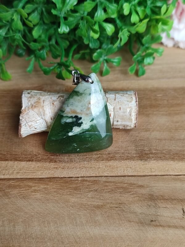 🐍 Pendentif en serpentine naturelle – Qualité A