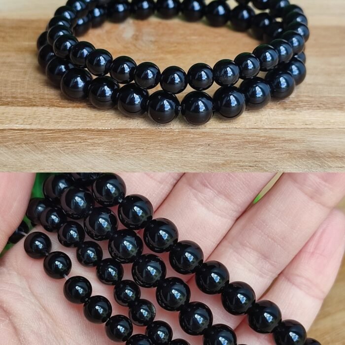 Bracelet en Obsidienne Noire