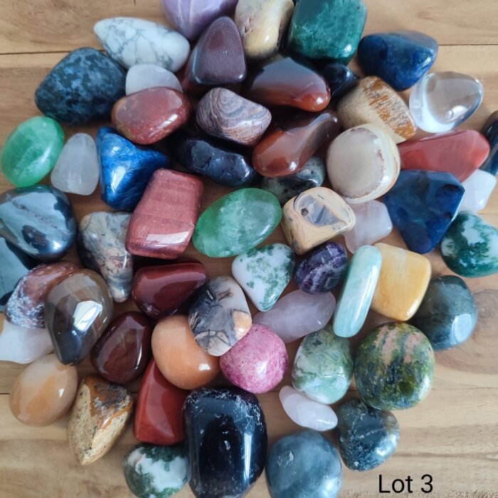 [LOT LIQUIDATION] 1 kg complet de Pierres Roulées 🌈- 19 Variétés Mix+ Cadeau