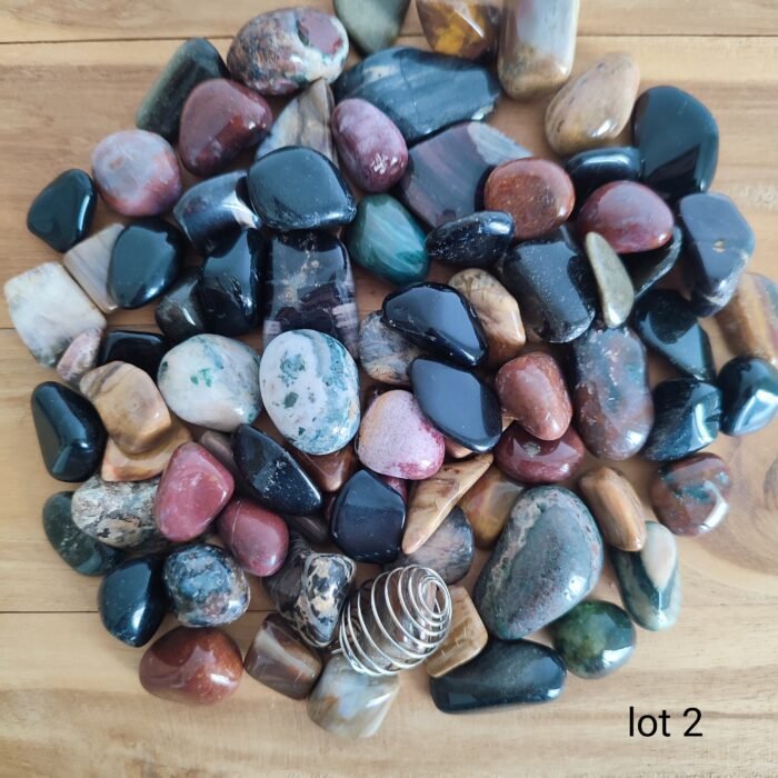[LOT LIQUIDATION]🪵 500g de Pierres Roulées Ancrage & Terres + Cadeau