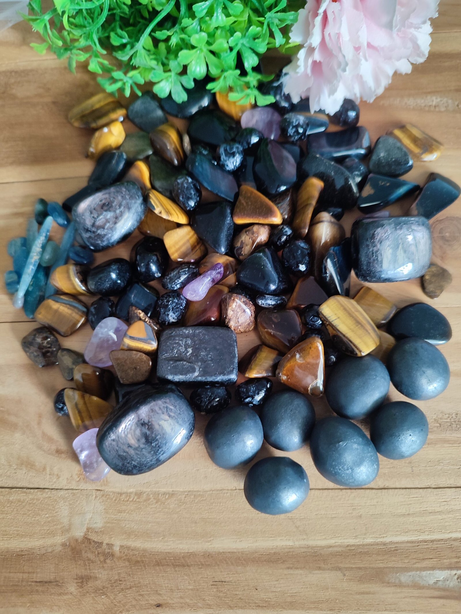 [LOT LIQUIDATION] 500g de Pierres Roulées + 4 Grosses Hypersthènes + Cadeau